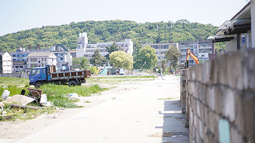 余姚山后新村拆除施工现场