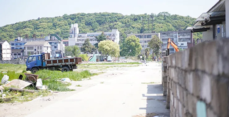 余姚山后新村拆除施工现场