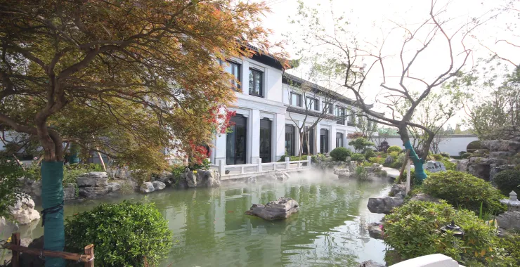明庐探盘售楼处外景园林绿化