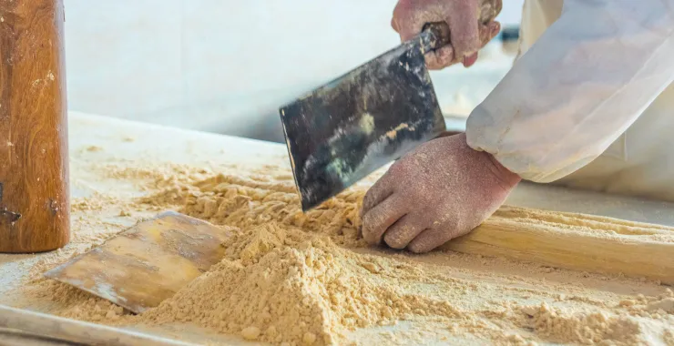 余姚地方非遗手工制作美食小吃点心陆埠豆酥糖制作工艺切糖