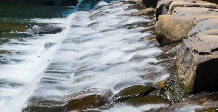 晓鹿溪溪水水流清澈石头