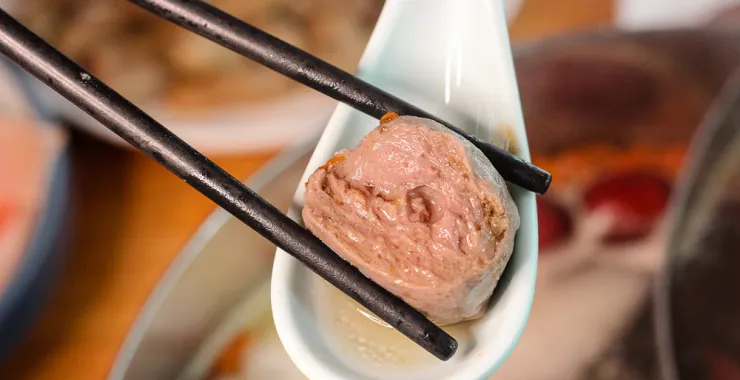 美食美味牛肉丸特写