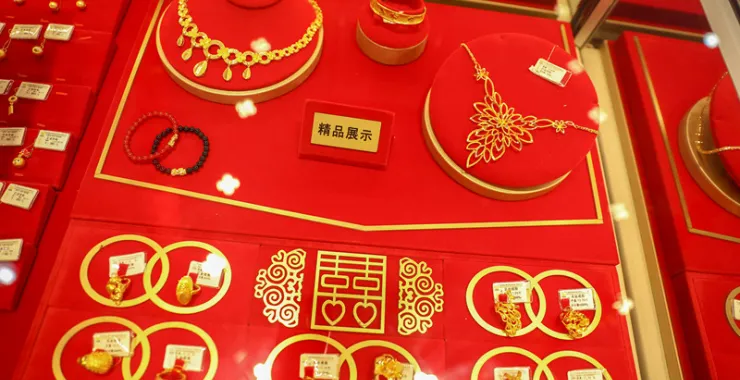黄金足金项链金器耳环吊坠戒指手链