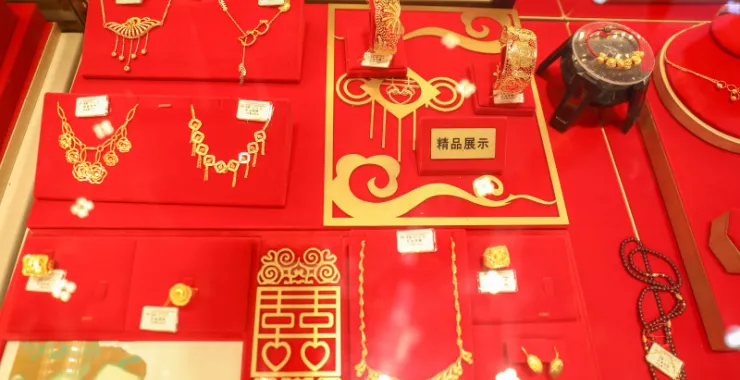 结婚黄金足金项链金器耳环吊坠戒指手链