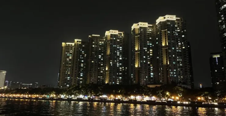 城市广州珠江高楼夜景