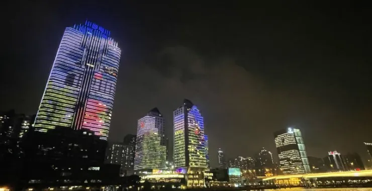 城市夜景高楼大厦灯光秀