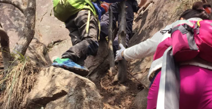 儿童运动健身爬山登山运动