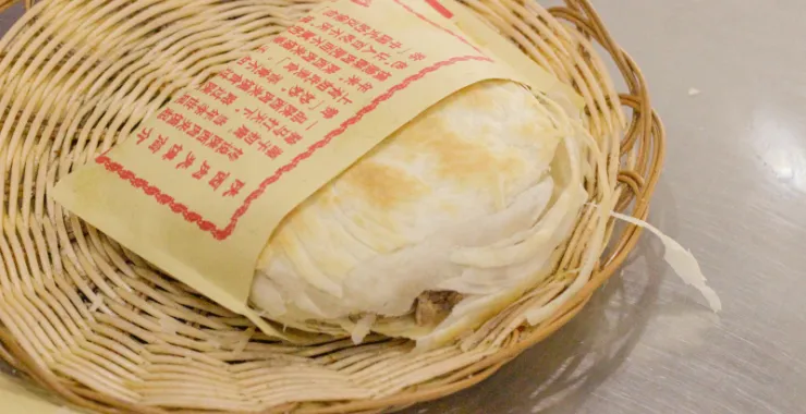 陕西特色美食肉夹馍特写