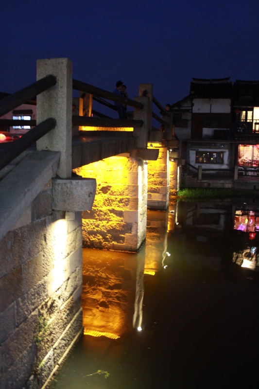  西塘古镇古桥灯光夜景 