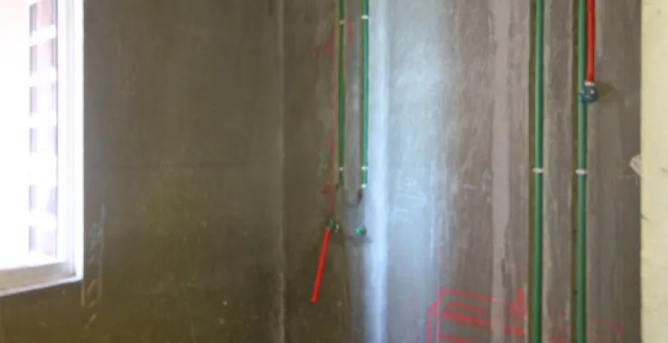 室内装修 水电线管分布卫生间 3D放样