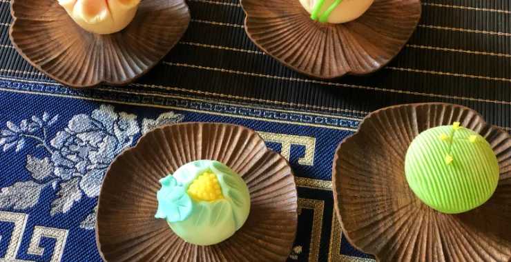 唐风花撰菓唐菓子与茶糕点点心摆盘下午茶