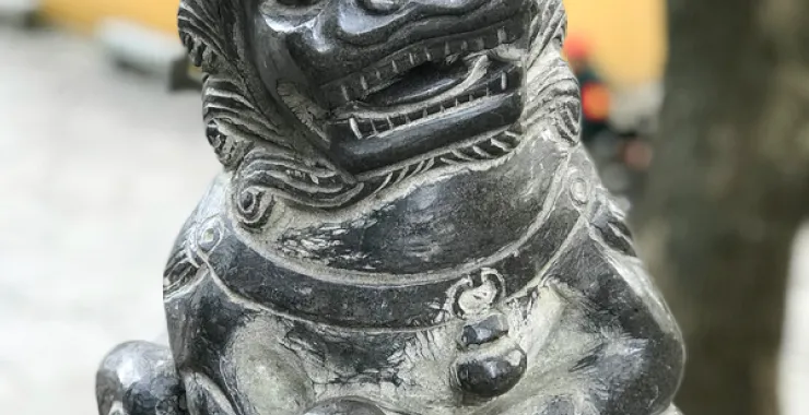 景区传统文化石狮子
