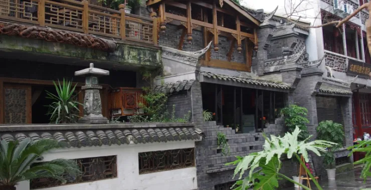 成都宽窄巷子仿古建筑民宿风景