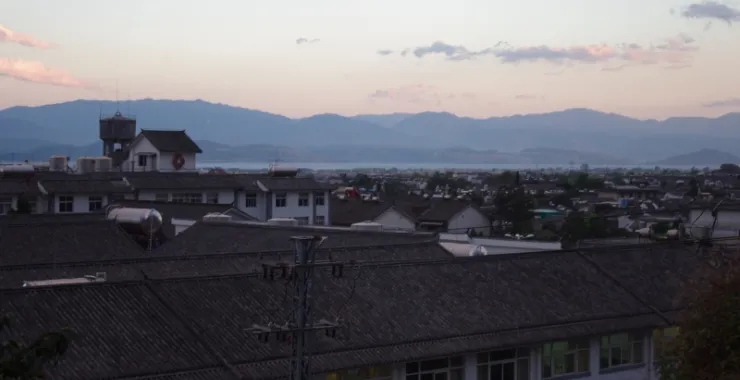 云南大理暮色夕阳西下傍晚景色