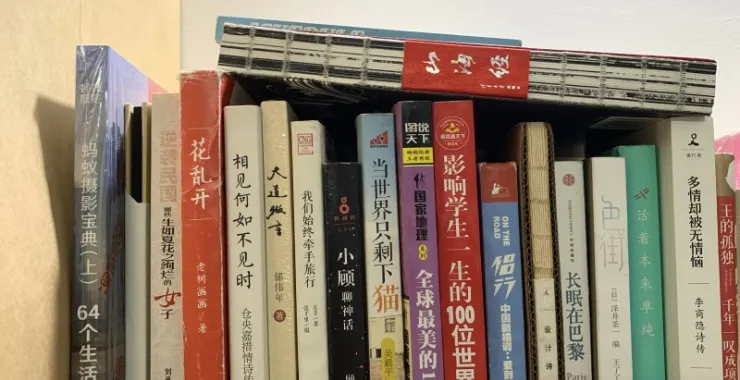 书架一排书书籍读物