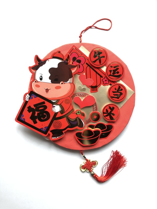 牛年圆盘挂饰手工DIY制作旧物改造
