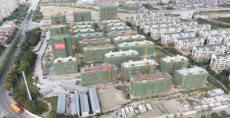 云瑞佳苑工地建设航拍鸟瞰小区楼盘