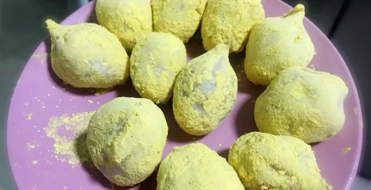 余姚本地手工传统美食点心下午茶松花汤团子元宵小吃