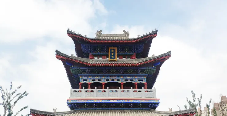 兰州旅游兰州老街景点建筑拂雲楼 