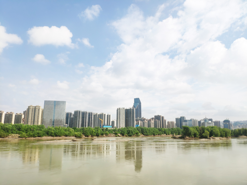 兰州旅游建筑楼盘黄河风景