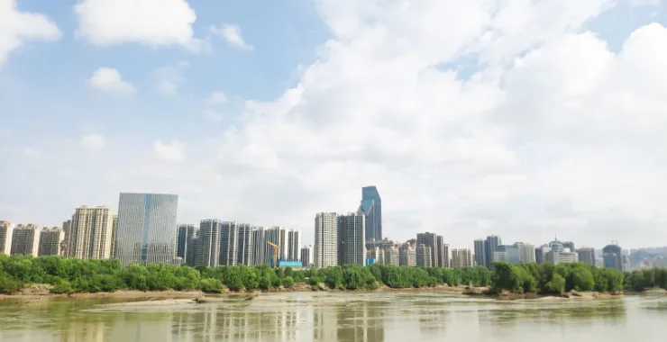 兰州旅游建筑楼盘黄河风景