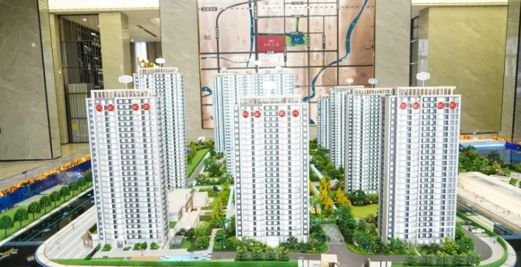 余姚楼盘沙盘小区高楼湖畔云庭