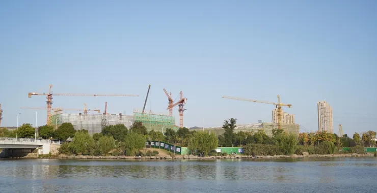 余姚文化中心远观施工建设
