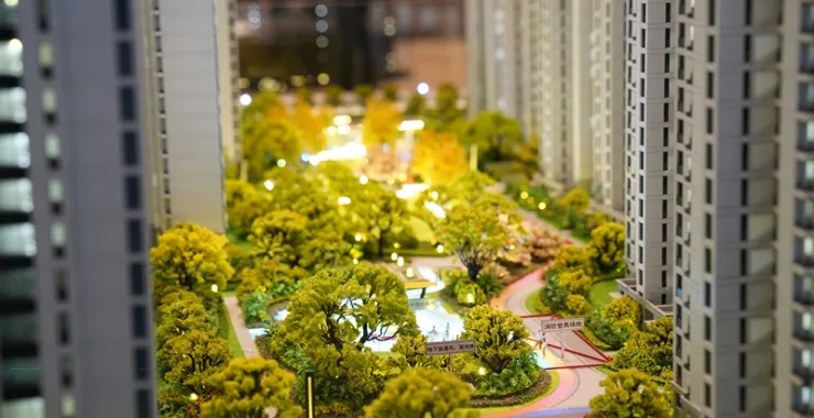 余姚小区沙盘绿化植被建筑
