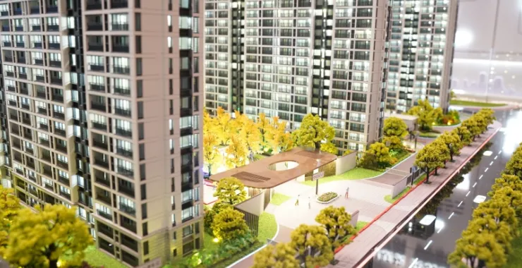 小区沙盘正门大门模型建筑余姚