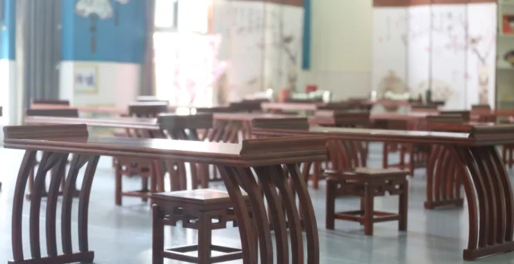 幼儿园国风教育场景布置仿古桌子