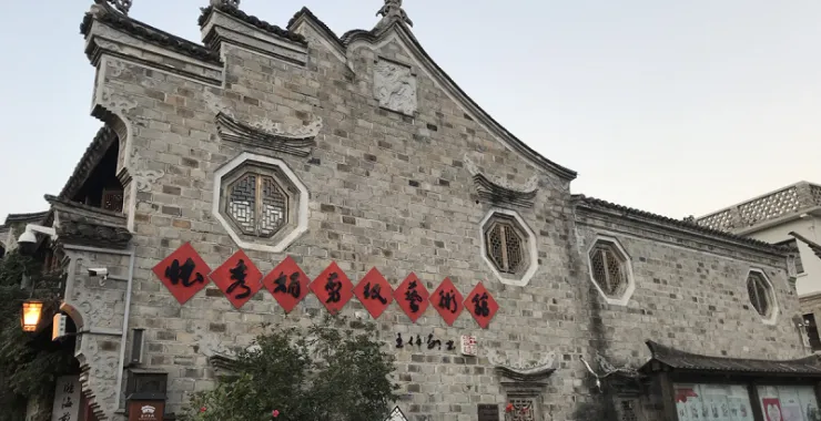 台州老街古建筑一条街夜景灯光