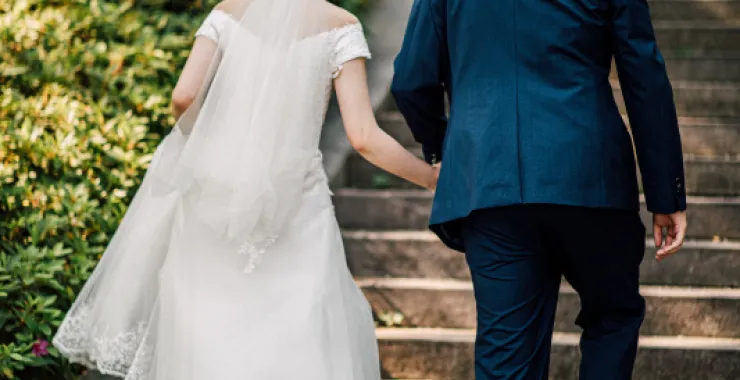 结婚婚礼背影婚纱礼服