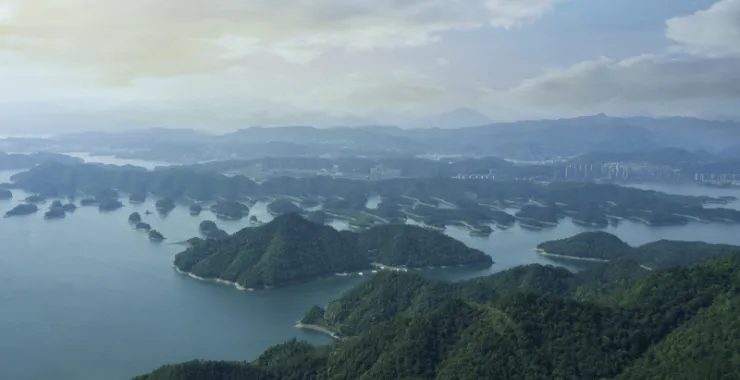 千岛湖自然风景 夏日网红地打卡 岛屿青山绿水