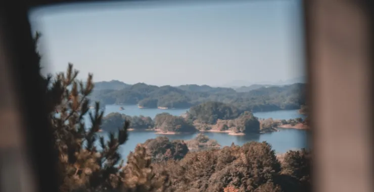 风景景点旅游湖水缆车团建