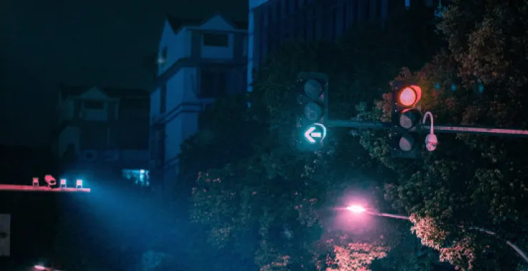 余姚夜景灯光街头赛博朋克