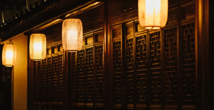 余姚阳明古镇夜景灯光古建筑