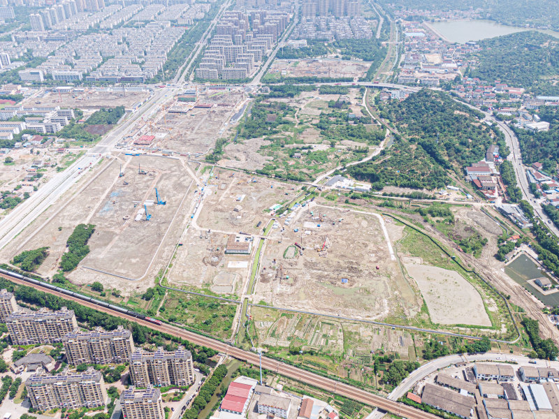 余姚北师大地块城市发展开发土地工地