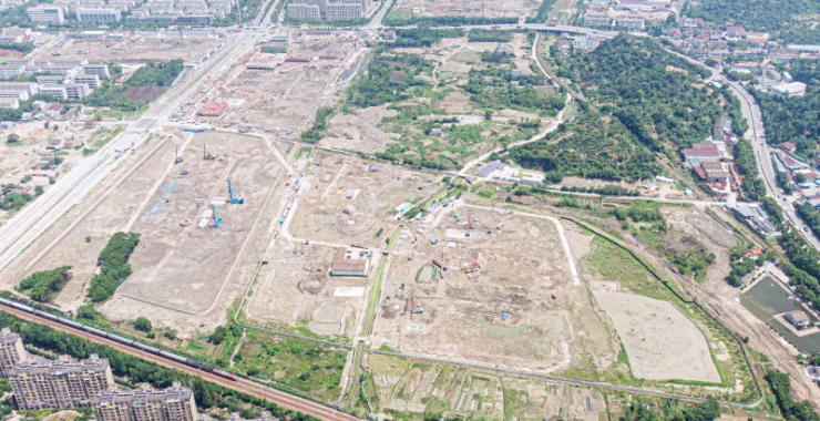 余姚北师大地块城市发展开发土地工地