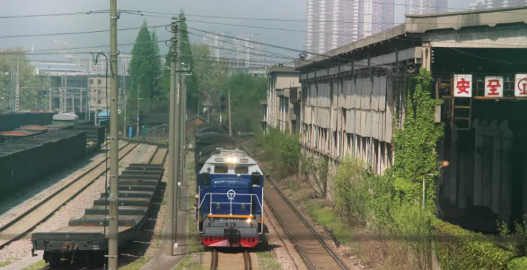 火车铁轨城市交通路网