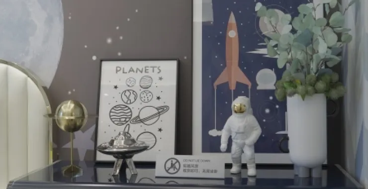 书房书桌儿童房太空航天学习