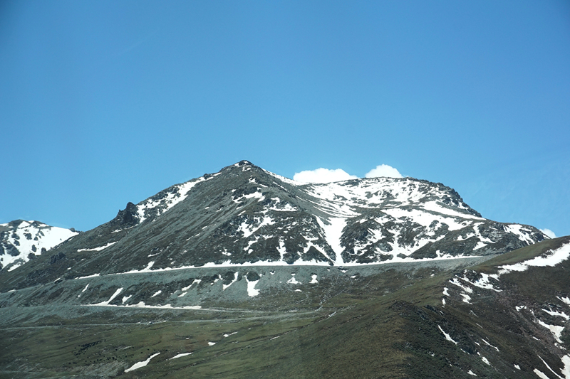 青海草原蓝天藏区雪山风景