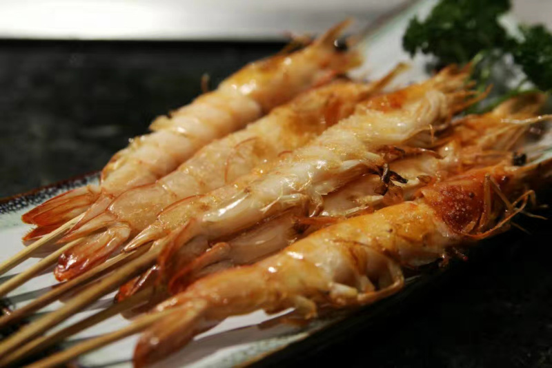 日料烤虾新鲜美食