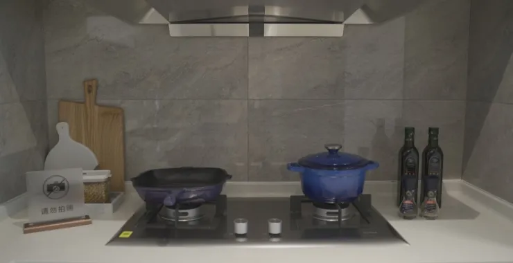 锦山府样板房厨房燃气灶烹饪锅具