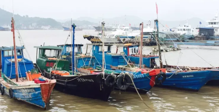 海边出海海鲜游玩钓鱼渔船