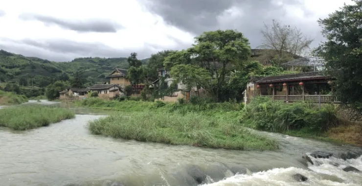 福建云水谣溪流河水清凉