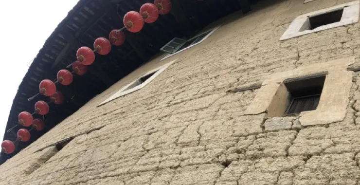 福建土楼建筑灯笼