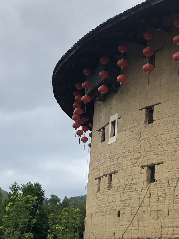 福建土楼建筑灯笼