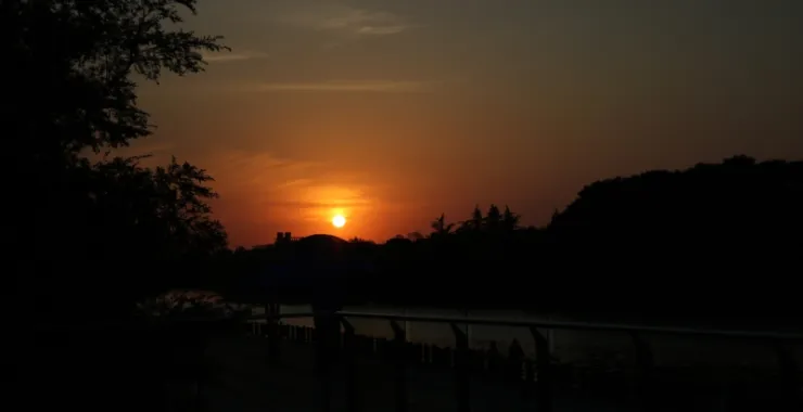浙江宁波 余姚 日落 日出山脉太阳夕阳朝霞