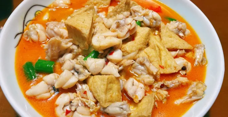 臭豆腐牛蛙特写美食