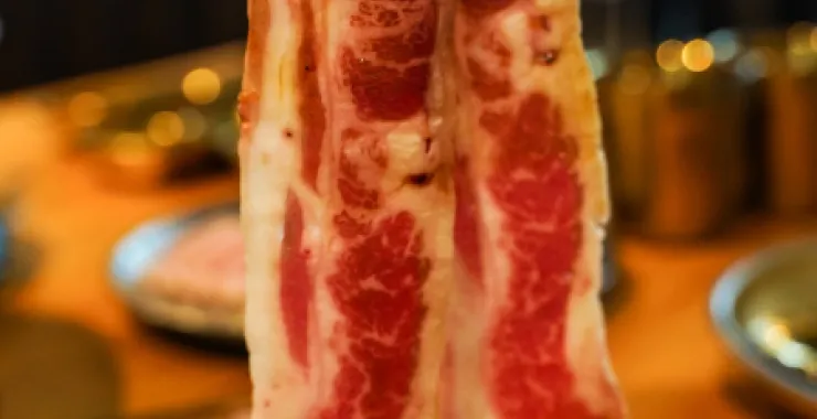 雪花小牛烤肉特写烧烤美食